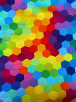 Rainbow hexagons cotton lycra